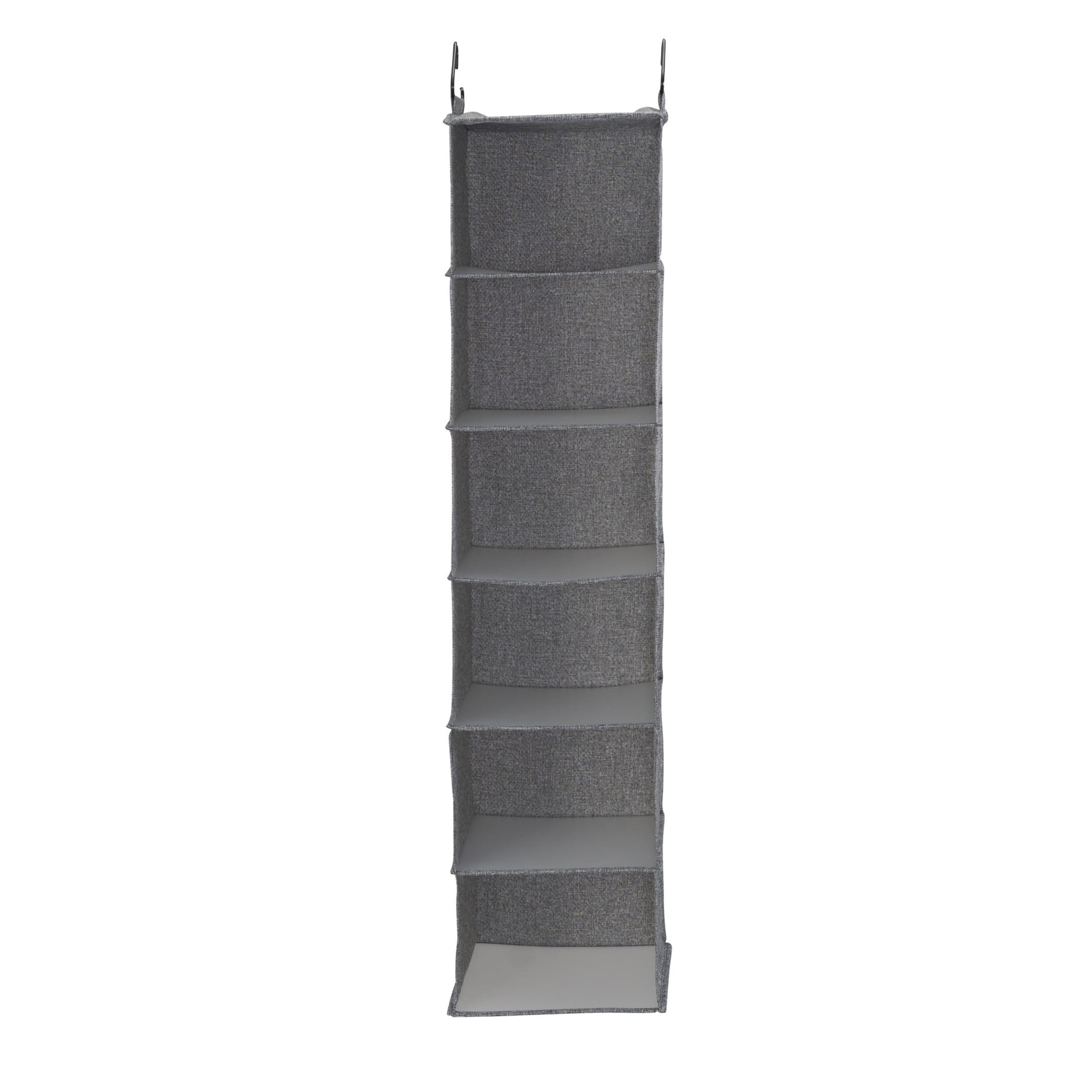 Household Essentials 6 Shelf Hanging Closet Organizer, Hanging Closet Shelf, Fabric Poly Linen and PEVA Shelving