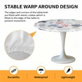 thumbnail image 2 of Elastic Fitted Round Tablecloth, Blue Red Coastal Waterproof Stretch Table Cover for 45"-54" Tables, Nautical Summer Beach Coral Sea Turtle Washable Outdoor Tablecloths for Patio, Picnic, Camping, 2 of 9