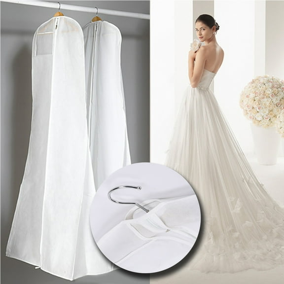 Bridal Wedding Gown Dress Garment Bag Extra Large Foldable Portable Travel Cover Hanging Luggage with Pockets for Long Puffy Gowns