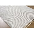 thumbnail image 2 of Hauteloom Cozumel Living Room, Bedroom Area Rug - Geometric Striped Circles - Contemporary Modern Minimalist - High Pile - Cream, Beige, White - 3'11" x 5'7", 2 of 6