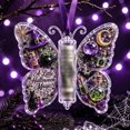 thumbnail image 2 of Halloween Cash Gift Ornament, Clear Acrylic Butterfly Design C Rolled Cash Tube Holder, with Festive Keepsake Design for Halloween Tree Mantel and Spooky Party Gifts, 2 of 6