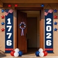 thumbnail image 5 of 250th Anniversary Banner Door Sign 1 Pack 1776 2026 USA America Patriotic Hanging Banners Porch Signs Party Supplies for Room House Welcome Photo Backdrop, 5 of 7