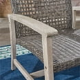 thumbnail image 6 of Noble House Camdyn Antique Polyethylene Wicker Outdoor Acacia Wood Club Chair Gray (Set of 2), 6 of 21