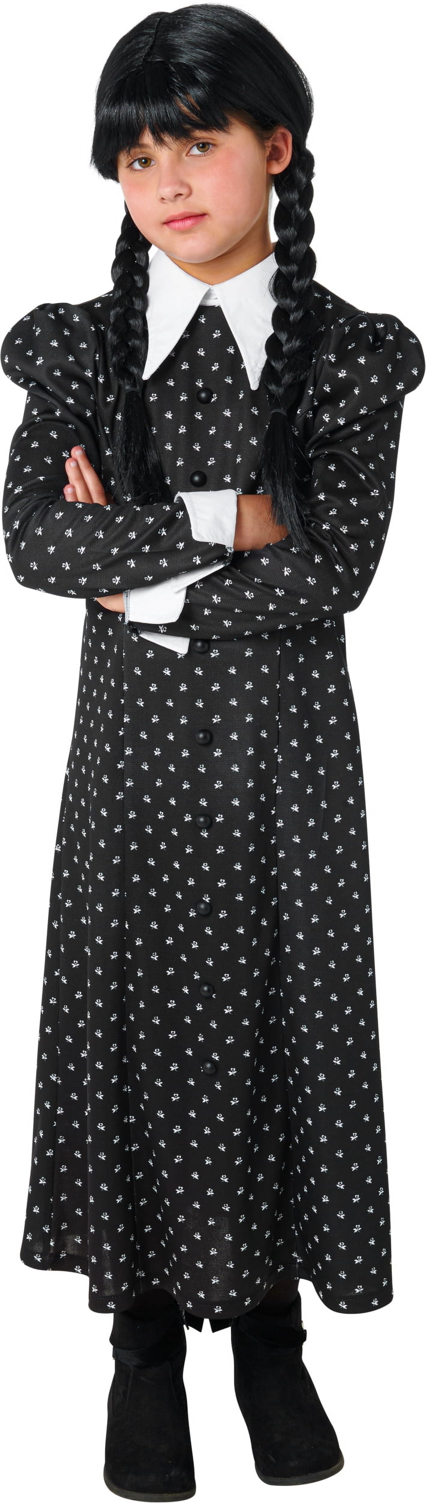 Wednesday Addams Dress Halloween Costume for Children, Girls' Size S (6/6x), by Rubies