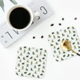 thumbnail image 5 of Bingfone Vintage Cute Avocado Yoga Leather Drinks Coasters with Set of 6,Suitable for Home Kitchen,Coffee Cup Coasters Home Gift, 5 of 9