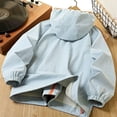 thumbnail image 4 of BCSIOAOI Girls Jacket,Hooded Elastic Cuffs Zipper Windproof Outdoor Jacket with Pockets Light Blue 5-6 Years, 4 of 9