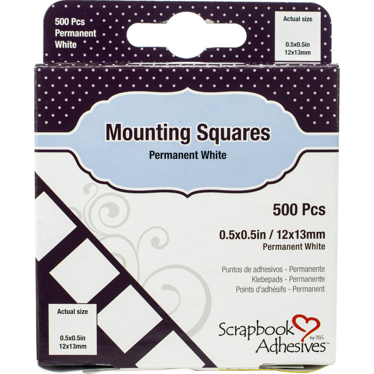 Scrapbook Adhesives Mounting Squares .5X.5-White 500 Count