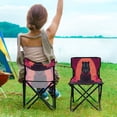 thumbnail image 5 of WOBOGO Black Tiger with Glowing Green Eyes Camping Chair Convenient Four Corner Backrest Folding Stool Can Hold Up to 220lbs, 5 of 8