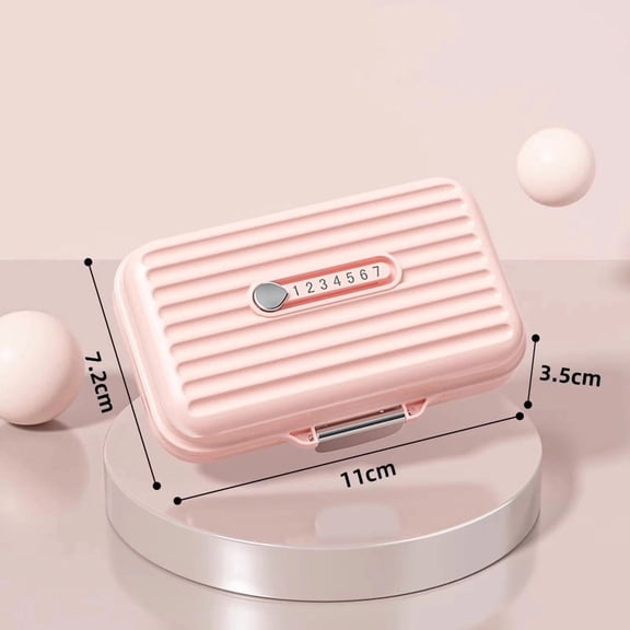 Mini Portable Pill Box, 7 Compartments Travel Small Pill Organizer, Pill Case for Purse, Pocket Pharmacy Case Container for Daily Weekly 7 Day Medication or Jewelry Small Item Storage (Pink,Large)