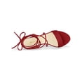 thumbnail image 4 of BLISSFUL STEP Women's Shoes Faux Suede Lace Up Block Heel Slingback Open Toe Sandals Red 9, 4 of 8
