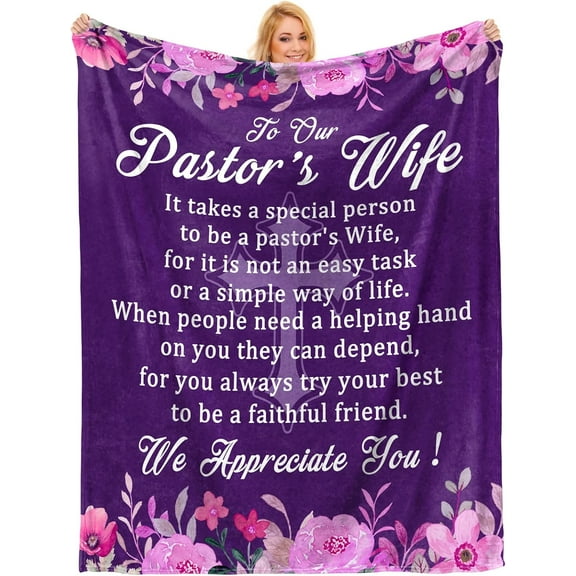 Pastor's Wife Appreciation Gifts, Gifts for Pastors Wife Throw Blanket, Thank You Presents for Pastor's Wife, Christmas Appreciation Day Gifts, Pastor Wife Blanket Gifts 60"x 50"
