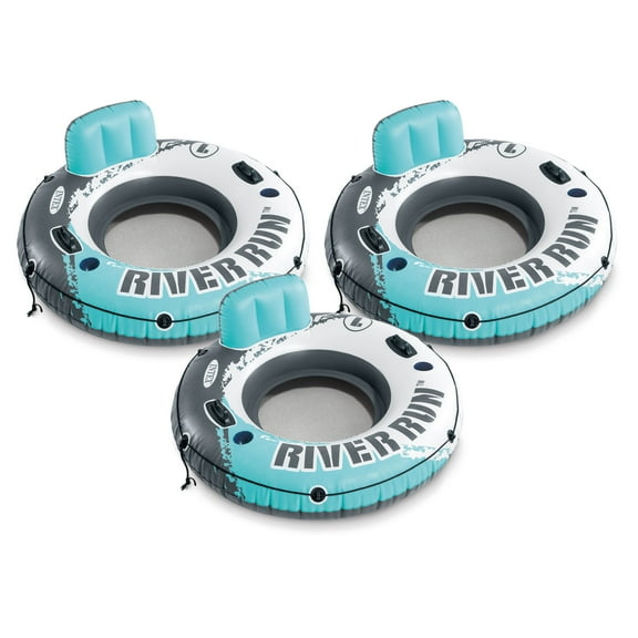 Intex River Run Single Inflatable Floating Water Tube, 3 Pack, Color Varies