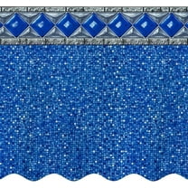 SmartLine 24' Round Crystal Tile Unibead Above Ground Swimming Pool Liner, 54" Height, 25 Gauge