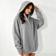 thumbnail image 5 of BUIGTTKLOP Women's Oversized Sweatshirts Button up Long Sleeve Hoodies Shirt Cozy Fleece Pullover Top Casual Fall Outfits, 5 of 8