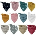 thumbnail image 3 of PEACNNG Cotton Infant Baby Bib Newborn Dot Triangle Scarf Feeding Saliva Towel Bandana Burp Cloth Baby Boy Girl Shower Gifts, 3 of 4