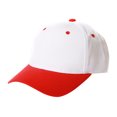 thumbnail image 1 of Curve Bill Adjustable Baseball Cap, White/Red, 1 of 1