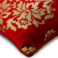 thumbnail image 2 of The HomeCentric Red Pillow Cover Floral Printed Velvet Throw Pillow Cover Pack of 2 14x14 inch (35x35 cm) Pillow Cover Square Velvet Pillow Cover Floral Pillow Contemporary Damask - Gold Charming, 2 of 6