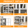 thumbnail image 4 of DKYNDSYN Metal Sideboard Buffet Cabinet with Glass Doors, Heavy Duty Coffee Bar Cabinet with Storage and Adjustable Feet, Modern Accent Credenza for Kitchen Living Room Dining Room Hallway, White, 4 of 6