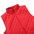 thumbnail image 3 of Bienzoe Women Casual Quilted Sleeveless Light Weight Vest Stretch Rib Red XL, 3 of 7