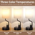 thumbnail image 2 of NiteLoom 2 Pack Table Lamps, 3 Color Temperature with USB-A+C & 2 AC Outlets for Bedroom Office Dorm, 2 of 9
