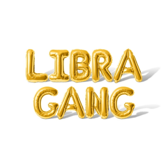 Letter Balloons - LIBRA GANG 16" Inch Alphabet Letters Foil Mylar Balloon Birthday Party Banner (Gold)