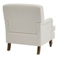 thumbnail image 4 of Hassch Classic Vintage Accent Armchair in Cream Linen Upholstery, Single Sofa Chair w/ Rolled Armrests and Solid Rubber Wood Legs, Easy to Assemble, 4 of 7