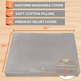 thumbnail image 4 of Florensi Zabuton Meditation Mat 32x32x3 Large Floor Cushion, Washable Velvet Cover, Grey, 4 of 6