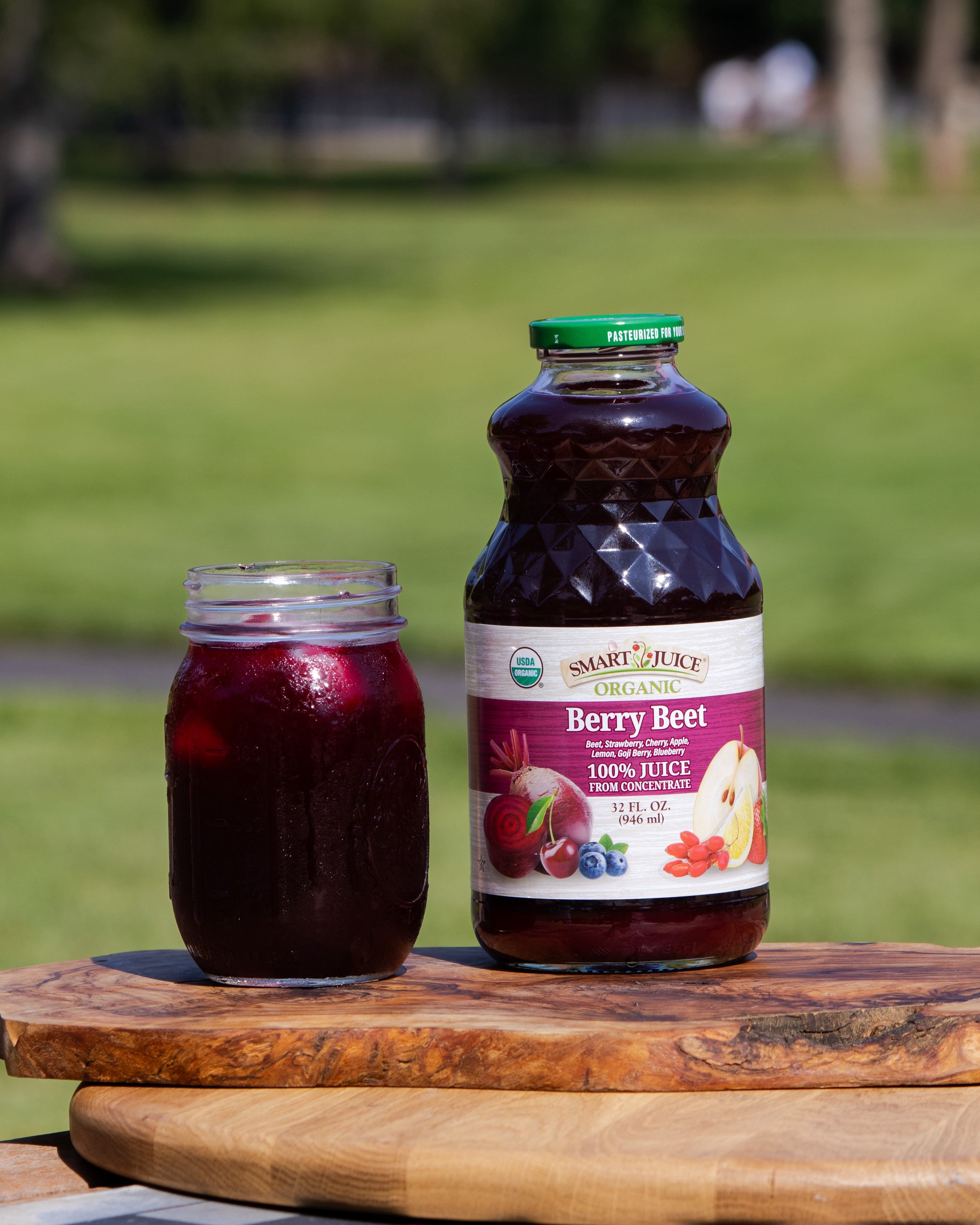 Smart Juice Organic Berry Beet Juice with Strawberry, Cherry, Blueberry, & Goji Berry – Shelf-Stable, 100% Juice – 32 fl oz, Pack of 6