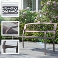 thumbnail image 4 of Outsunny Outdoor Bench with Floral Design Backrest, Metal Bench, Brown, 4 of 9
