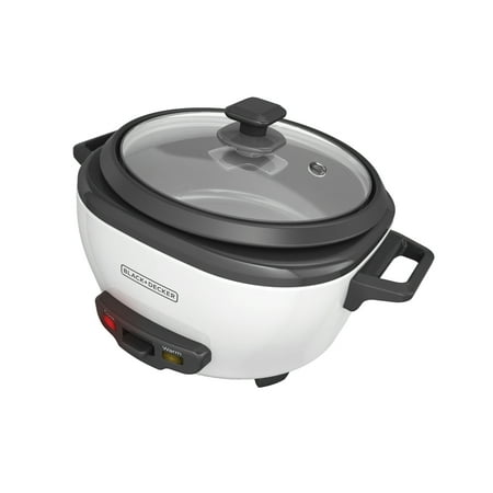 BLACK+DECKER 6-Cup Rice Cooker with Steaming Basket, White, (Best Electric Rice Cooker)