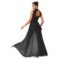 thumbnail image 2 of renvena Costumes de Danse Lyrique pour Femmes Robe Maxi Sans Manches Col Roulé Dos Nu en Tulle Noir m, 2 of 5
