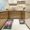 thumbnail image 7 of 2 Pieces Kitchen Rugs, Abstract Anti Fatigue Non Slip Foam Cushioned Art Modern Emerald Baby Pink Comfort Indoor Floor Mat Runner Rug Set for Laundry Office Sink Bathroom (17"x48"+17"x24"), 7 of 7