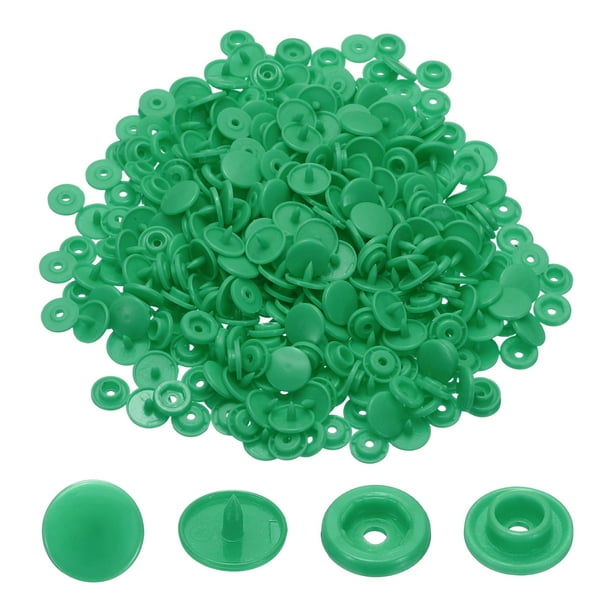 Uxcell 100 Juegos de Broches de Plástico de Resina T5, Botones de Broche Redondos Brillantes sin Coser para Costura de Tela, Manualidades, Ropa, Bolsas (Verde Esmeralda)