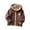 Brown, variant on Esaierr Toddler Girls Boys Fleece Hooded Jacket for Kids Winter Coat Warm Long-Sleeved Simple Zip Outwear for 1-9Y