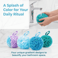 thumbnail image 5 of Extra Large Loofah Sponge, 4 Pack Shower Loofah Bath Sponge, 5.9 Inch Colorful Mesh Shower Sponge Loofa Luffa for Gentle Exfoliating Bath & Shower, 5 of 7