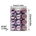 thumbnail image 3 of XYAIYT 24 Pack Christmas Decorations Christmas Ornaments Shatterproof Plastic Ball Ornaments Assorted Designs to Hang Lightweight for Tree Home Shatterproof Ornaments Set 1.2in Purple, 3 of 3