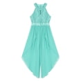 thumbnail image 3 of Manyakai Kids Flower Girl Maxi Romper Dress Sequined Lace Chiffon Sleeveless Wedding Bridesmaid Dress Mint Green 10, 3 of 6