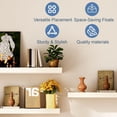 thumbnail image 6 of Floating Shelves for Wall, Bathroom Shelves Over Toilet, Wall Shelves & Book Shelf, Hanging Shelf, Modern Wooden Wall-Mounted Small Floating Shelves, 12x7x1.5 in (Smoke Gray, Set of 4), 6 of 10