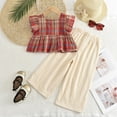 thumbnail image 6 of Caqnni Toddler Girl Outfits Floral Tops Sleeveless Tank Tops Shorts Summer Clothes Set 2Pcs Summer Playwear Beach Outfits 3-4 Years,Red, 6 of 8