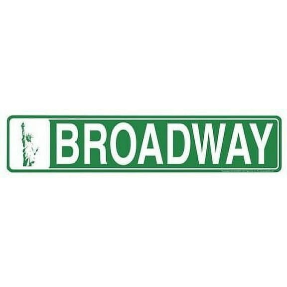 BROADWAY STREET SIGN 24 X 5" EMBOSSED METAL NEW YORK ROAD THEATER BROAD WAY NY