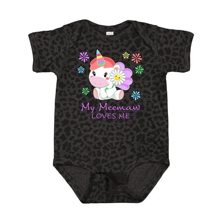 

Inktastic My Meemaw Loves Me- Cute Unicorn Gift Baby Boy or Baby Girl Bodysuit