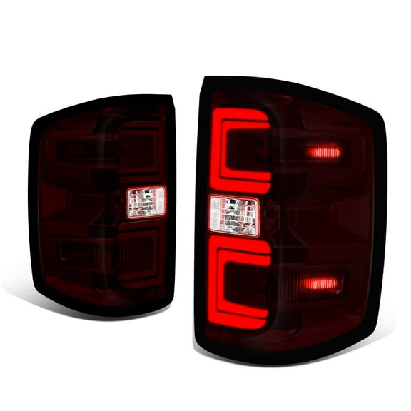DNA Motoring TL-ZTL-002E-DR LED Tail Lights Rear Brake Lamp Dark Red for 2014-2019 Chevy Silverado GMC Sierra 15 16 17 18