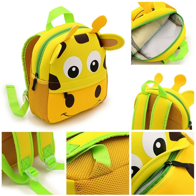 (Jirafa)Mochila para niños pequeños, linda mochila de guardería para niños y niñas, 8,3 x 10,2 x 3,15 pulgadas
