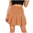 thumbnail image 2 of YUTK Summer Skirt for Women - Women Fashion Casual High Waist Ruffled Elastic Waist Short Skirt Khaki L, 2 of 8
