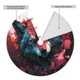 thumbnail image 2 of Sikiie Red Flame Wolf Head 30-48 inches {designName} Print Christmas Tree Skirt Snowman Xmas Tree Skirt with Edge Christmas Decorations for Holiday Party48", 2 of 7