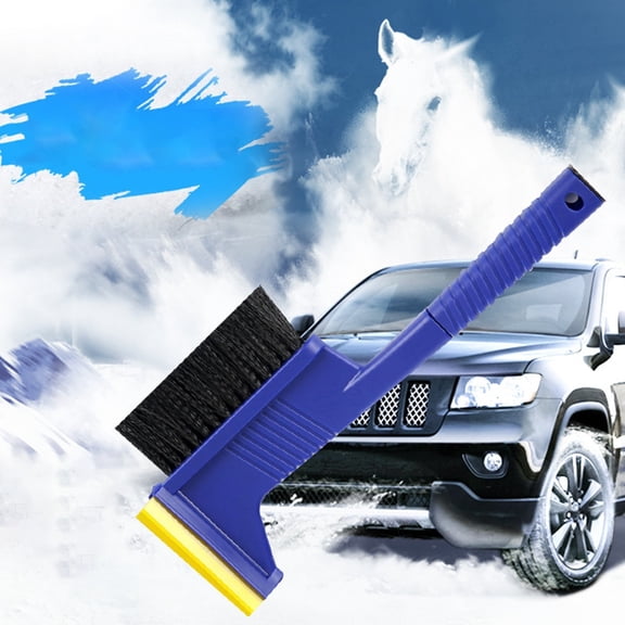 Bzdzmqm under $5 Car Snow Ice Scraper, Car Snow Ice Scraper with Brush, Heavy Duty Winter Snow Removal Tool, Extendable Telescopic Handle for Vehicle Cleaning, Multi Functional Windshield Cleaner