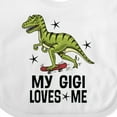 thumbnail image 4 of Inktastic My Gigi Loves Me Grandson Dinosaur Boys Baby Bib, 4 of 4