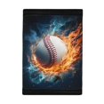 thumbnail image 3 of CHAQLIN Fire Flame Baseball Print Toddler Wallet for Sports, Polyester Kids Clutch Wallet with Slim Velcro Money Bag, 3 of 7