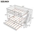 thumbnail image 4 of Harper & Bright Designs Full over Full Bunk Bed with Trundle Staircase Storage and Guard Rail for Bedroom, Dorm, for Bedrom, White, 4 of 13