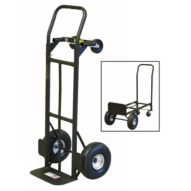 Milwaukee 800 lb. Capacity 2in1 Convertible Hand Truck W/10" Pneumatic Tires